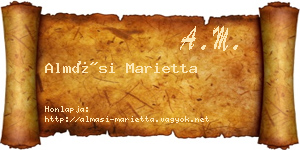 Almási Marietta névjegykártya
